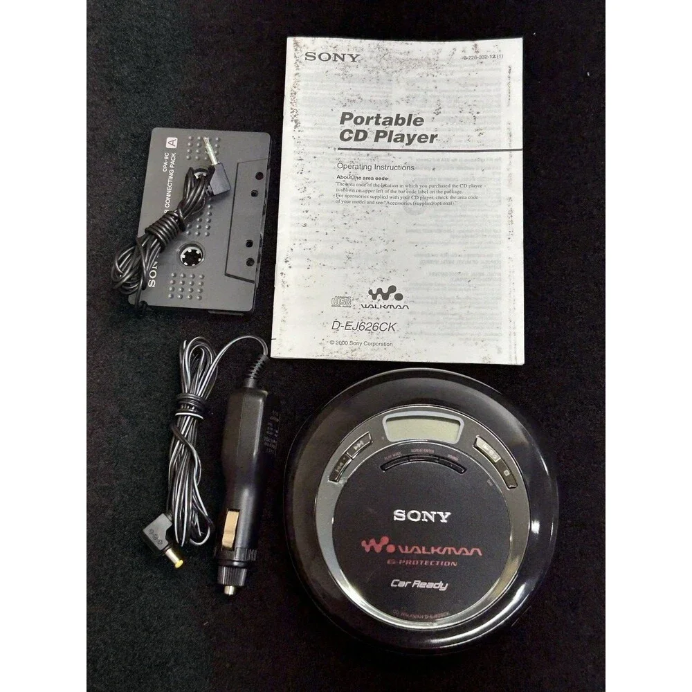 SONY WALKMAN PERSONAL CD PLAYER MODEL D-EJ626CK G PROTECTION CAR READY B-17